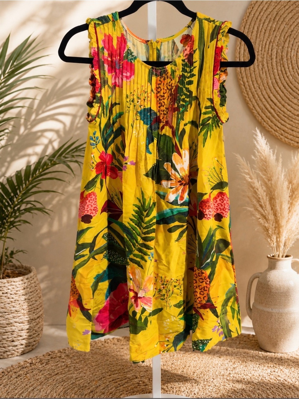 FARM Rio sleeveless tropical print mini dress Sz XS P1p 17’
